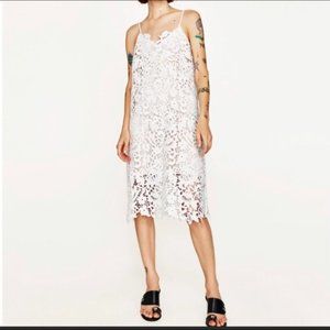 Zara Woman Strappy Lace Midi Dress NWT XS